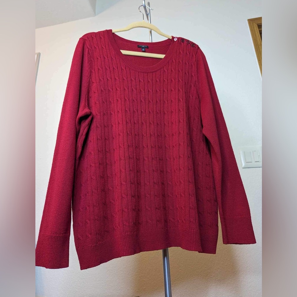 Talbots Woman Ruby Red Lambs Wool Sweater Size: 2x